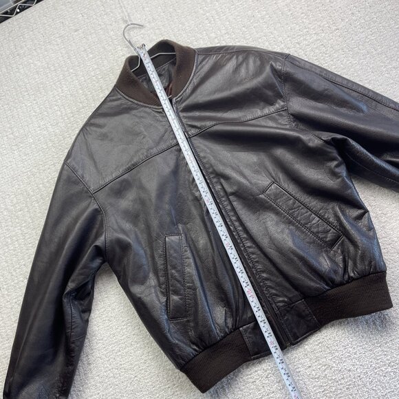 Emily Leather Military Flight Leather Bomber Jacket Men M Dark Brown Canada Made - Picture 7 of 12